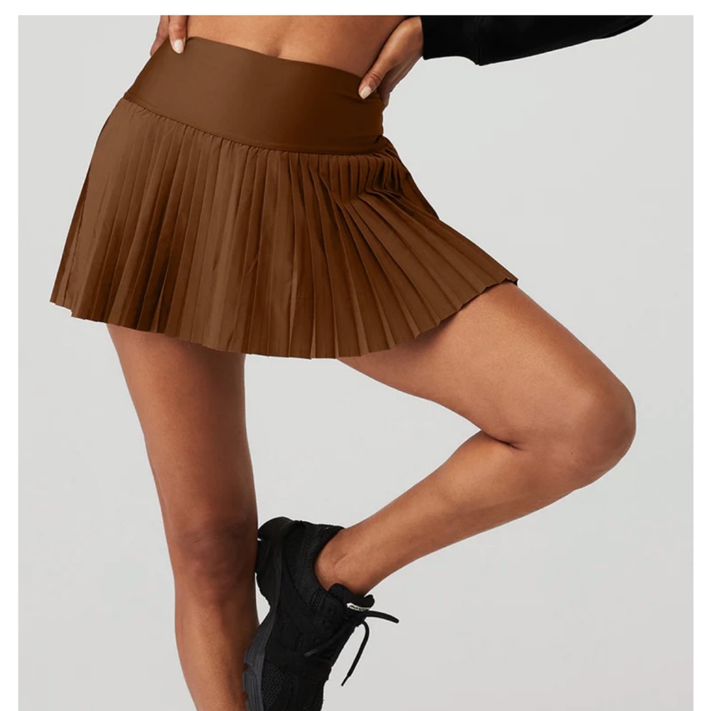 Alo Grand Slam tennis skirt new with tags cinnamon brown size XS